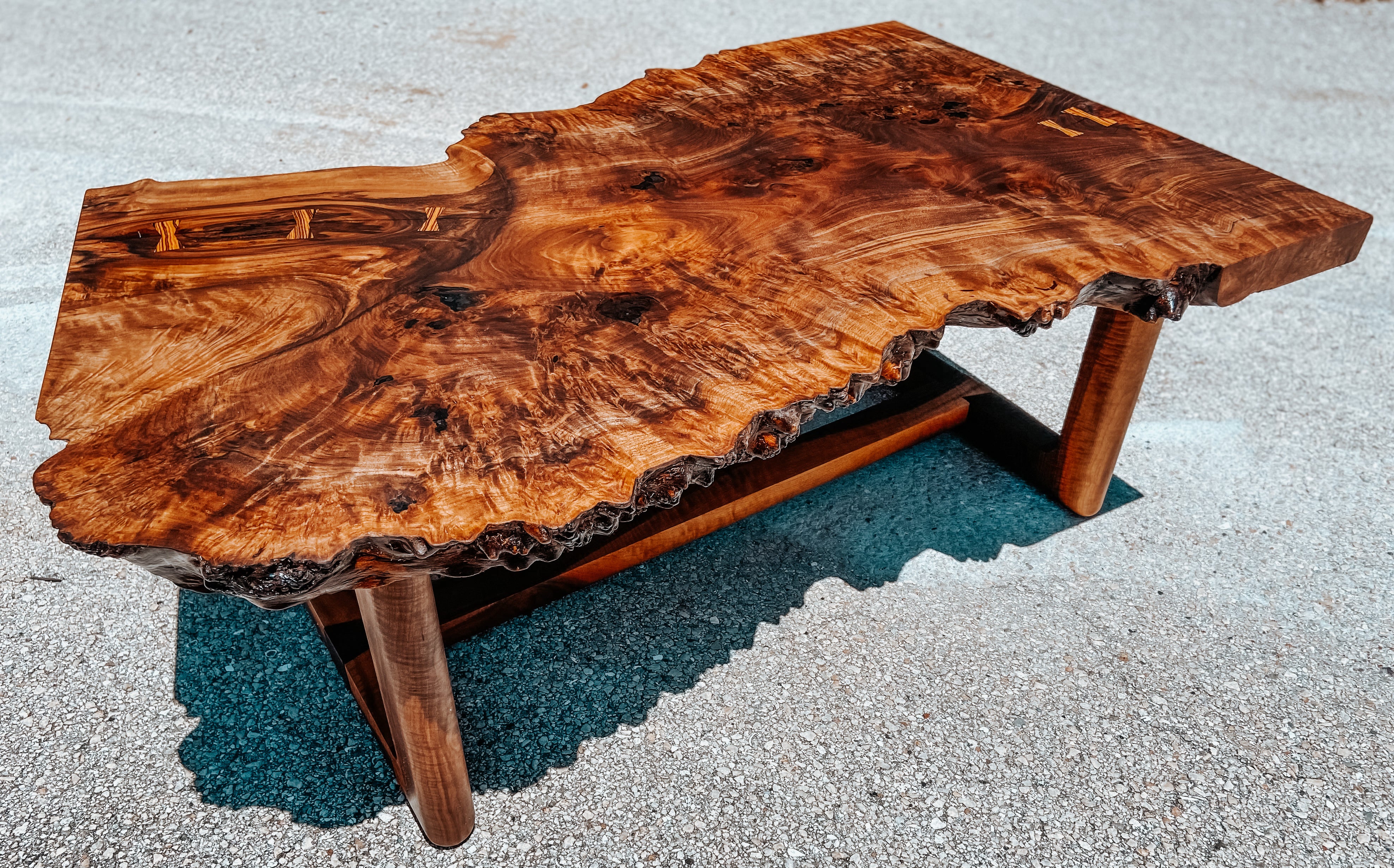 Stream of River Coffee Table, American Fir Burl